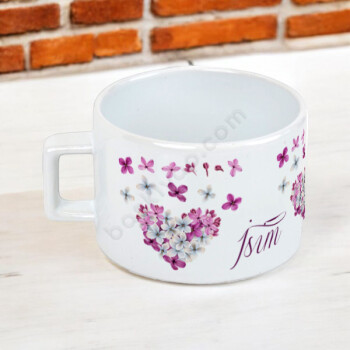 Mor Çiçekler Tasarımlı Fincan online tasarla