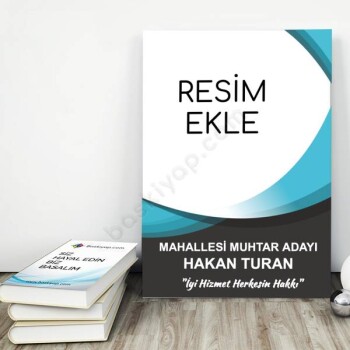 Muhtar Adayı Afişi Mavi online tasarla