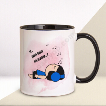 Nasılsınız Tasarım Siyah Kupa Bardak online tasarla