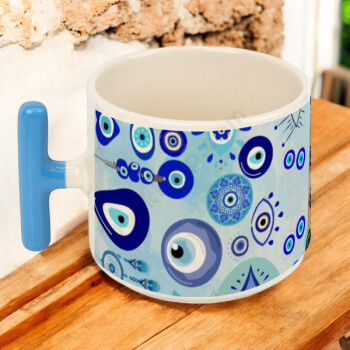 Nazar Boncuğu Göz Baskılı Kupa online tasarla