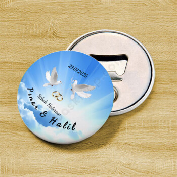 Nikah Hatırası Buton Magnetli Açacak online tasarla