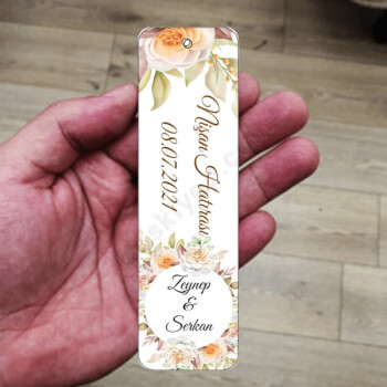 Nişan Hatırası Metal Kitap Ayracı online tasarla