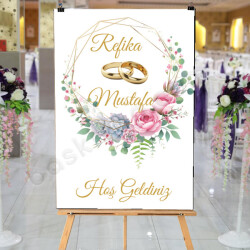 Nişan Karşılama Afişi online tasarla