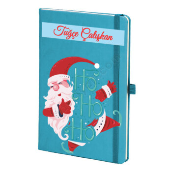 Noel Baba Tasarımlı Turkuaz Ajanda online tasarla