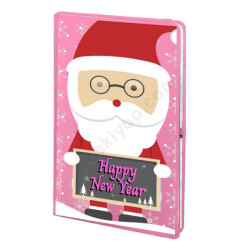 Noel Baba Tasarımlı Pembe Ajanda online tasarla