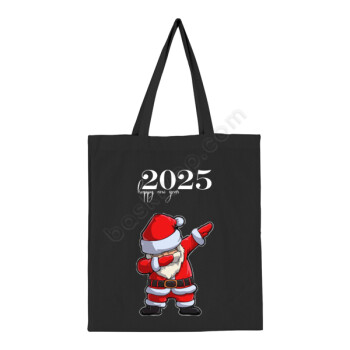 Noel Baskılı Siyah Bez Çanta online tasarla