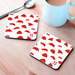 Noel Şapkası Tasarım Bardak Altlığı online tasarla