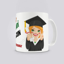 O Şimdi Mezun Temalı Kupa Bardak online tasarla