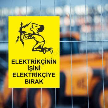 Elektirikçinin İşini Elektrikçiye Bırak Etiketi online tasarla