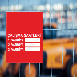 Çalışma Saati Vardiya Levhası online tasarla