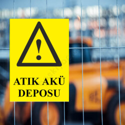 Atık Akü Deposu Levhası online tasarla
