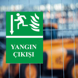 Yangın Çıkışı Aşağı Yön Levha online tasarla