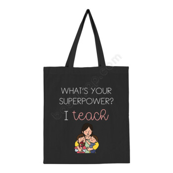 Öğretmen İçin Baskılı Siyah Bez Çanta online tasarla