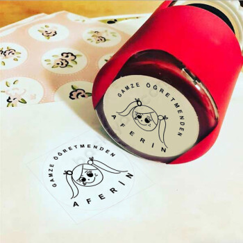 Öğretmenden Aferin Yuvarlak Kaşe online tasarla