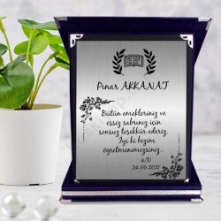 Öğretmene Hediye Lacivert Plaket online tasarla