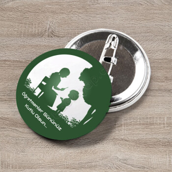 Öğretmenler Günü Baskılı Buton Rozet online tasarla