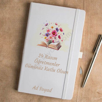 Öğretmenler Günü Tarihsiz Beyaz Ajanda Tasarımı online tasarla