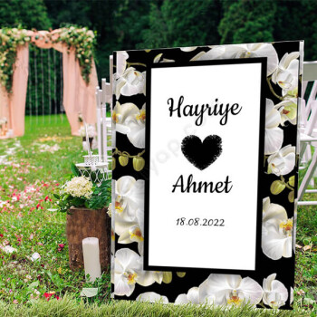 Orkide Desenli Nişan Panosu online tasarla