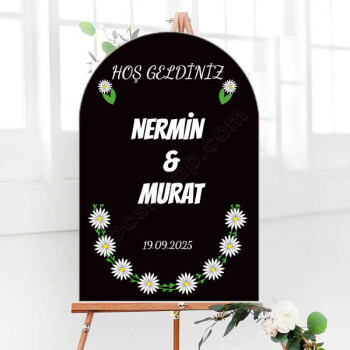 Oval Kesim Karşılama Panosu Kendin Tasarla online tasarla