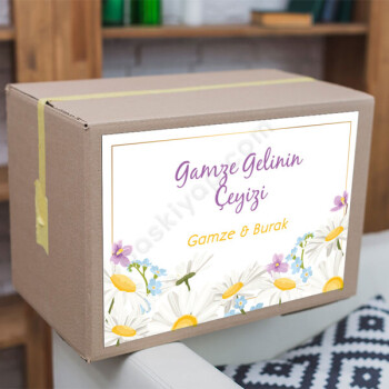 Papatyalı Çeyiz Etiketi online tasarla