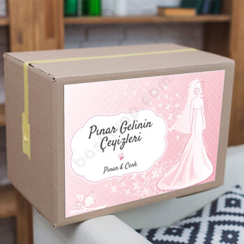 Pembe Çeyiz Etiketi online tasarla