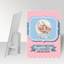 Pembe Mavi Baby Shower Ayaklı Pano online tasarla