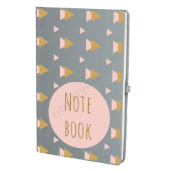 Pembe Üçgen Desenli Gri Ajanda online tasarla