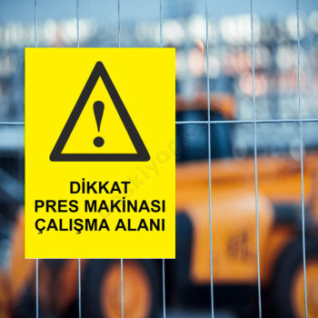 Pres Makinası Çalışma Alanı Etiketi online tasarla