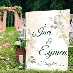 Pudra Çiçekli Ayaklı Pano online tasarla