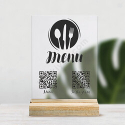 Qr Menü Tasarım Pleksi Masüstü Stand online tasarla