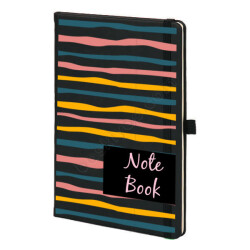 Renkli Çizgili Siyah Ajanda online tasarla