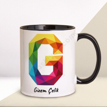 Renkli G Harfi Tasarım Baskılı Kupa online tasarla