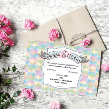 Renkli Tasarım 18X13 Davetiye online tasarla