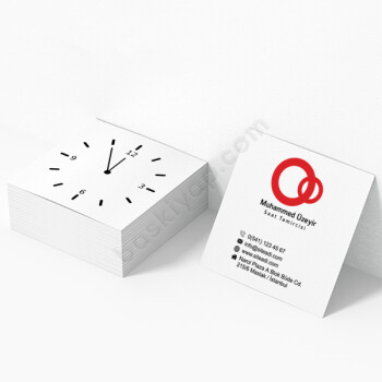 Saatci Kare Kartvizit Örneği online tasarla