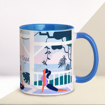 Sabah Yogası Tasarımlı Kupa Bardak online tasarla