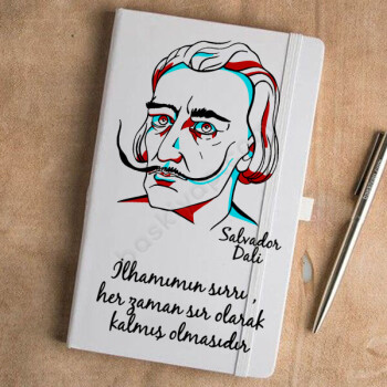Salvador Dali Tasarımlı Beyaz Ajanda online tasarla