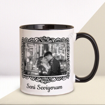 Sevgililer Günü Fotoğraflı Çerçeve Tasarım Kupa online tasarla