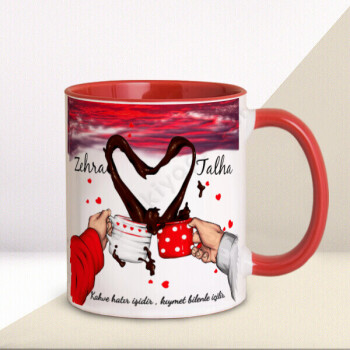 Sevgililer Günü Kahve Sever Çift Tasarım Kupa online tasarla