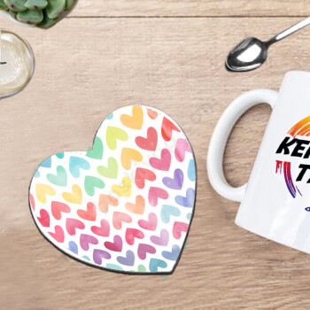 Sevgililer Gününe Özel 3 Kalpli Bardak Altlığı online tasarla