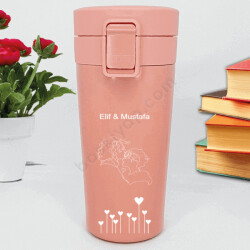 Sevgililer Gününe Özel Pembe Vakumlu Termos online tasarla