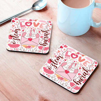 Sevgililer Özel Bardak Altlığı online tasarla