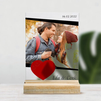 Sevgiliye Özel 2 Pleksi Masaüstü Stand online tasarla