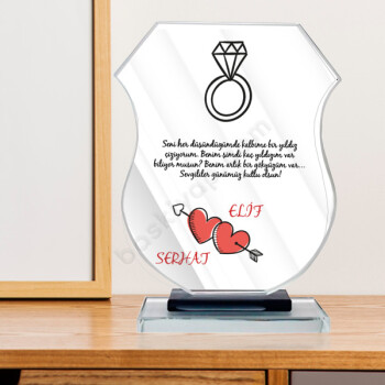 Sevgiliye Özel Kristal Plaket online tasarla