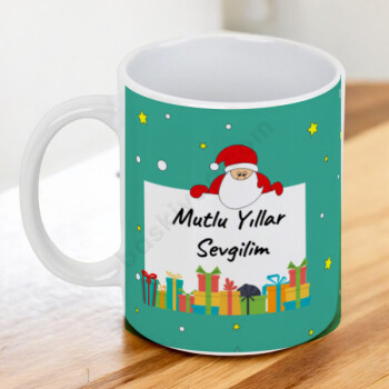 Sevgiliye Özel Yılbaşı Tasarımlı Kupa online tasarla