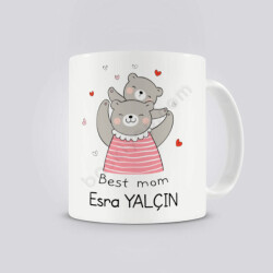 Sevimli Ayıcıklar Anneler Günü Temalı İsme Özel Baskılı Kupa online tasarla
