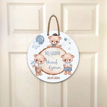 Sevimli Ayıcıklar Pleksi Ahşap Kapı Süsü online tasarla