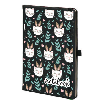 Sevimli Tavşan Tasarımlı Siyah Ajanda online tasarla