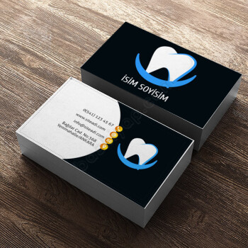 Simetrik Desenli Diş Hekimi Kartviziti online tasarla