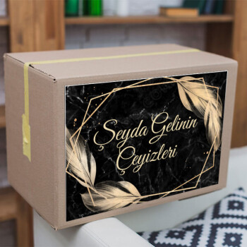 Siyah Arkafon Çeyiz Etiketi online tasarla