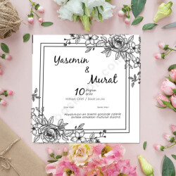 Siyah Çerçeveli Davetiye online tasarla